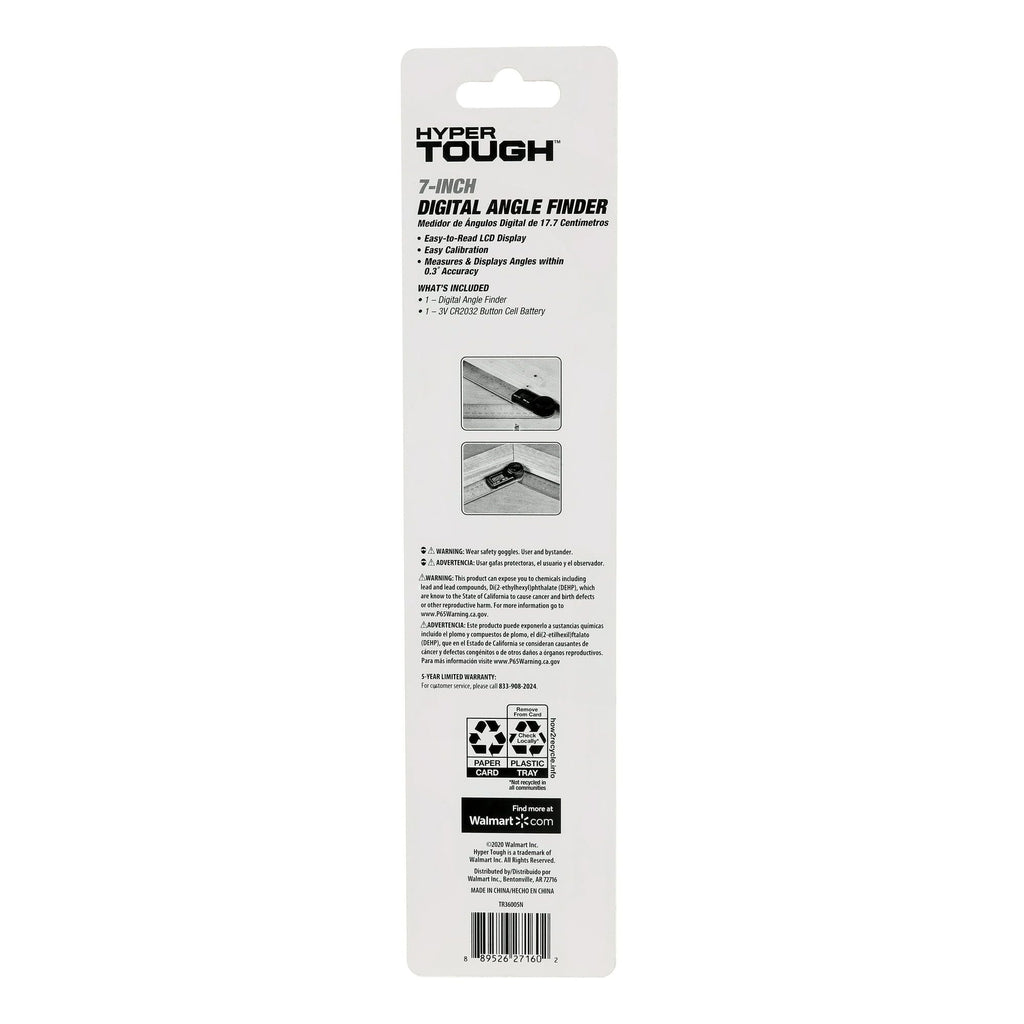 Hyper Tough 7-inch Metal Digital Angle Finder TR36005N , Silver and Black