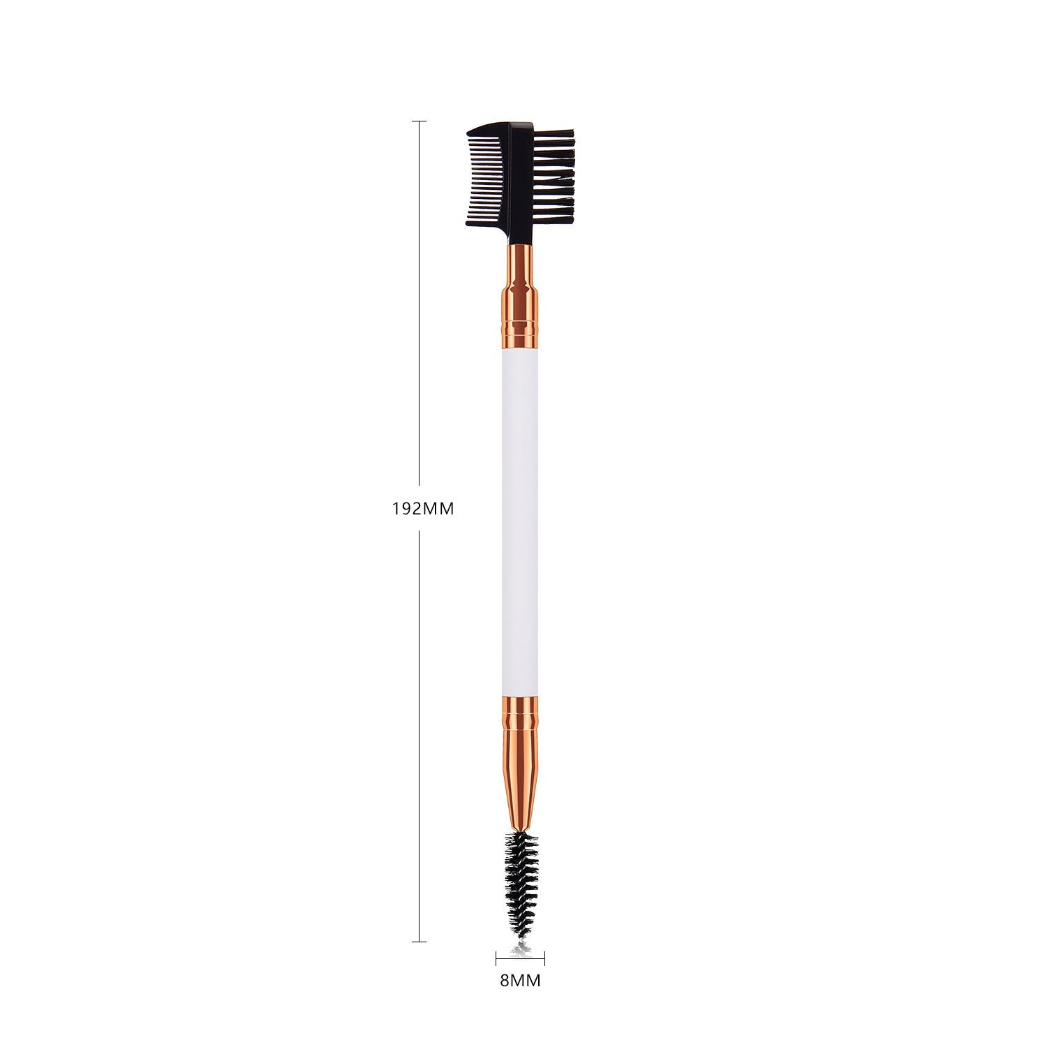 Single double-ended makeup brush and eyelash brush