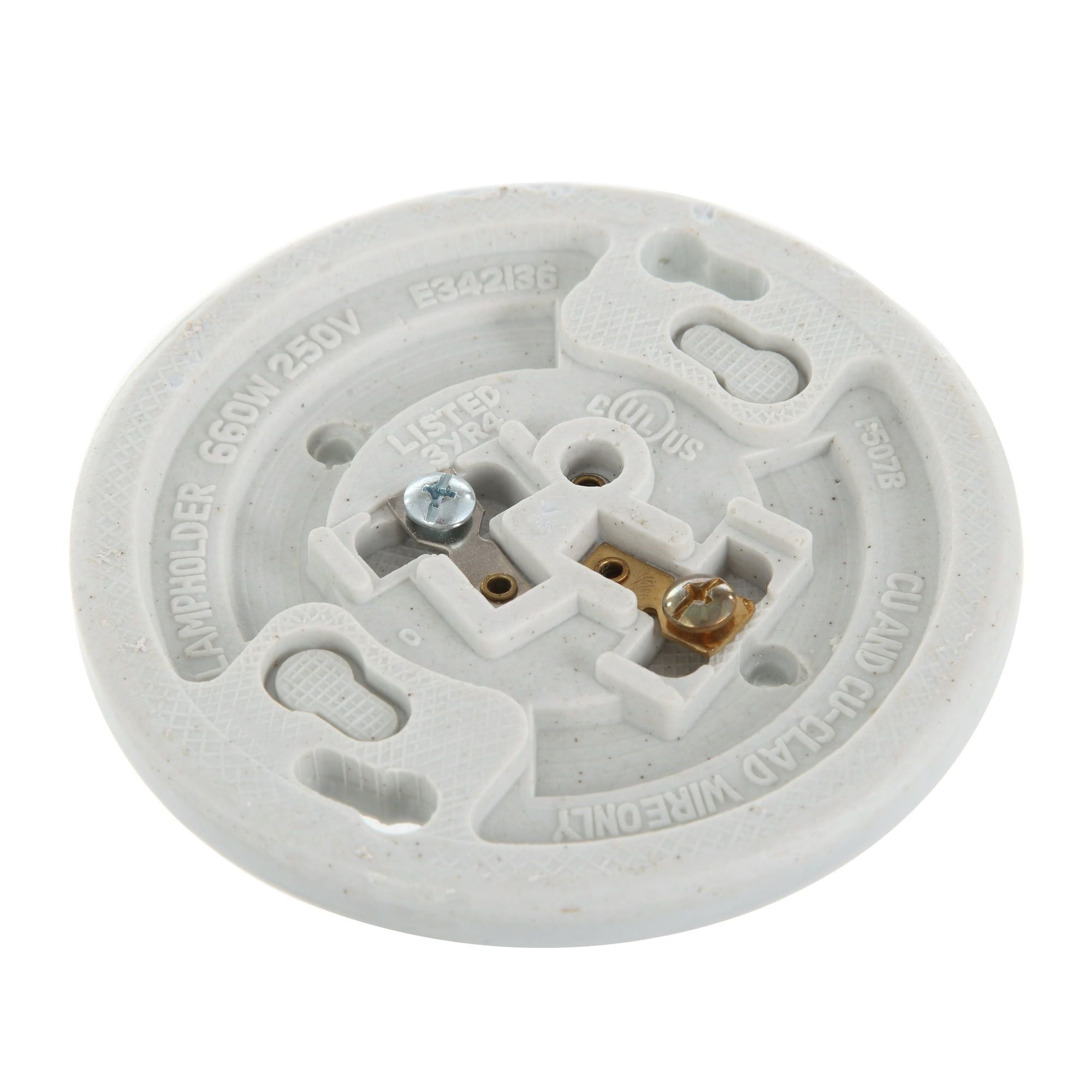 Hyper Tough White Base Porcelain Light Bulb Socket TD35078G, 2.25 in Assembled Product Height, 1-PC EasyOptionXY LLC