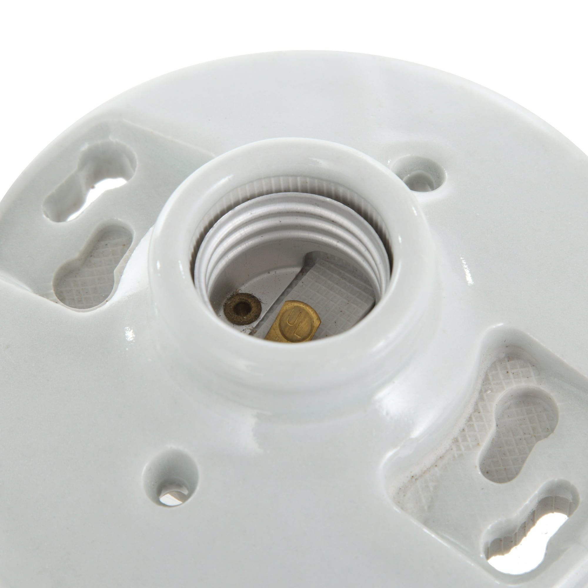 Hyper Tough White Base Porcelain Light Bulb Socket TD35078G, 2.25 in Assembled Product Height, 1-PC EasyOptionXY LLC
