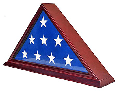Solid Wood Elegant 5 x 9.5' Flag Display Case for Burial/Funeral/Veteran Flag The Military Gift Store