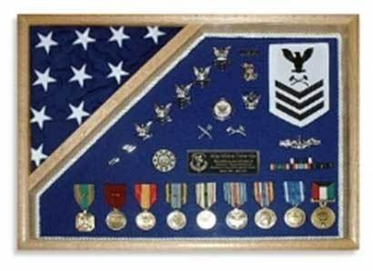 Flags Connections Military Shadow Box, Medal and flag display case The Military Gift Store
