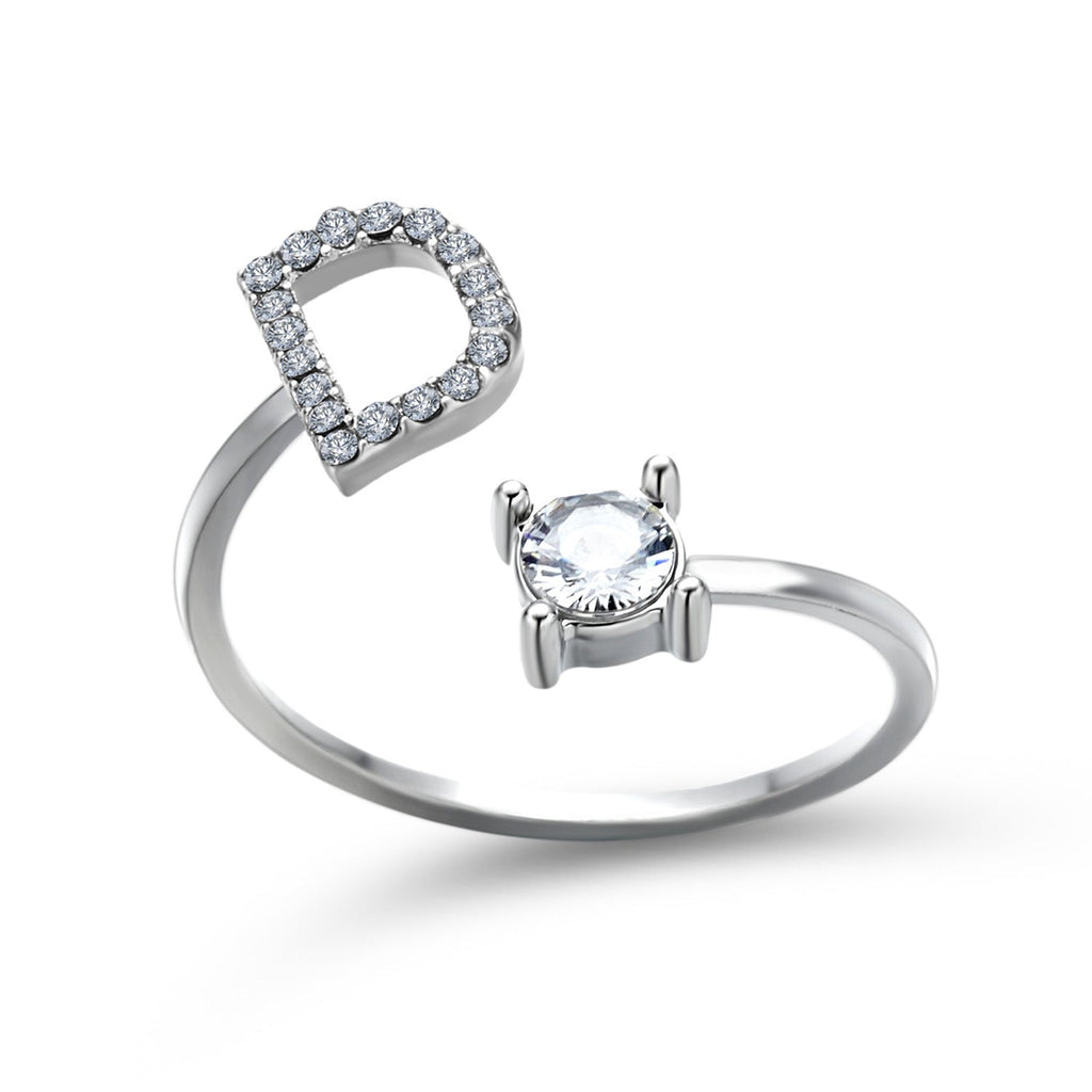 Adjustable 26 Initial Letter Ring Fashion Jewelry For Women Simple Elegant Jewelry Pi-Mart