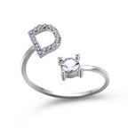Adjustable 26 Initial Letter Ring Fashion Jewelry For Women Simple Elegant Jewelry Pi-Mart