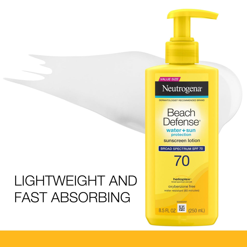 Neutrogena Beach Defense SPF 70 Sunscreen Lotion, Oil-Free, 8.5 oz