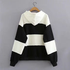 Striped panel hoodie Pi-Mart