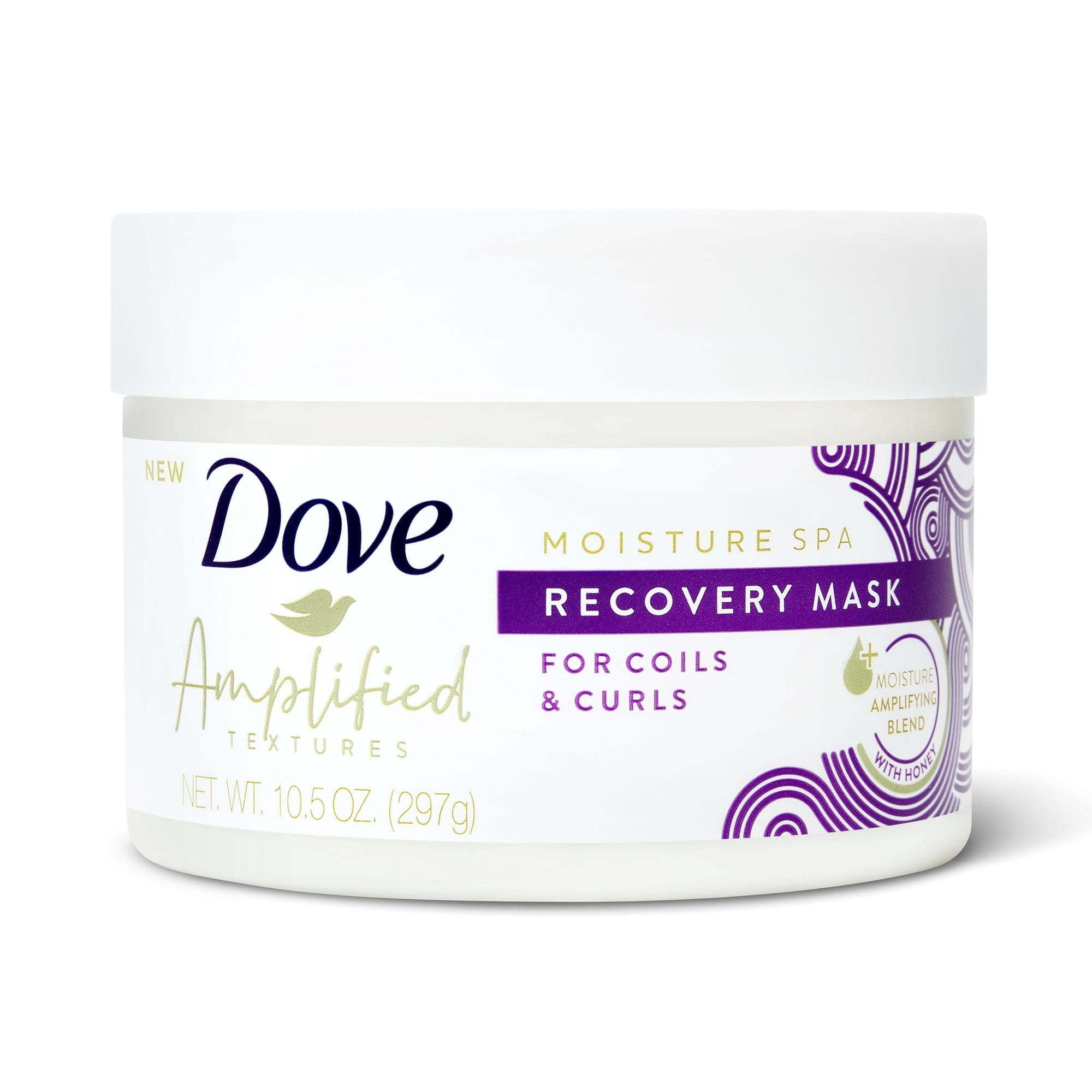 Dove Recovery Hair Mask, Amplified Textures, Hydrating with Honey, for Curly, Coily Hair, 10.5 oz