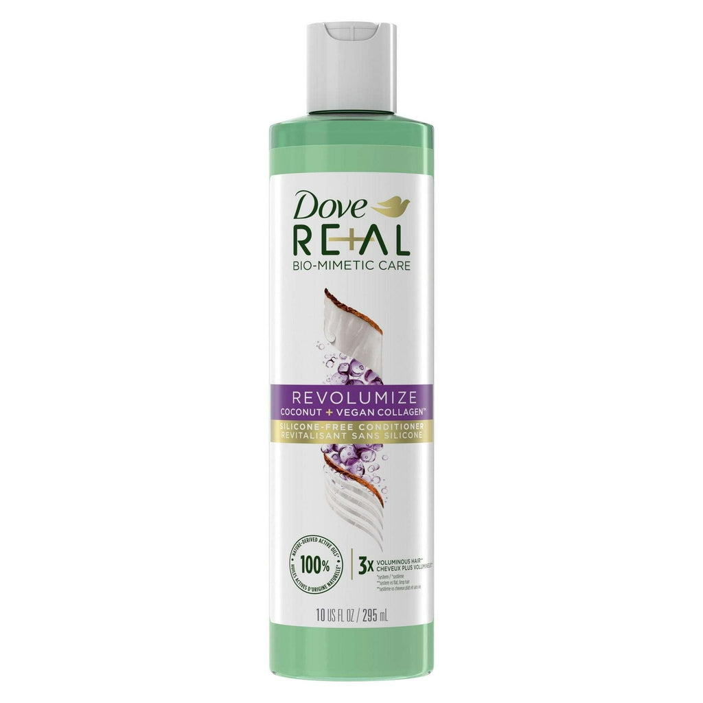 Dove Real Bio-Mimetic Care Daily Conditioner with Vegan Collagen, Coconut, 10 fl oz