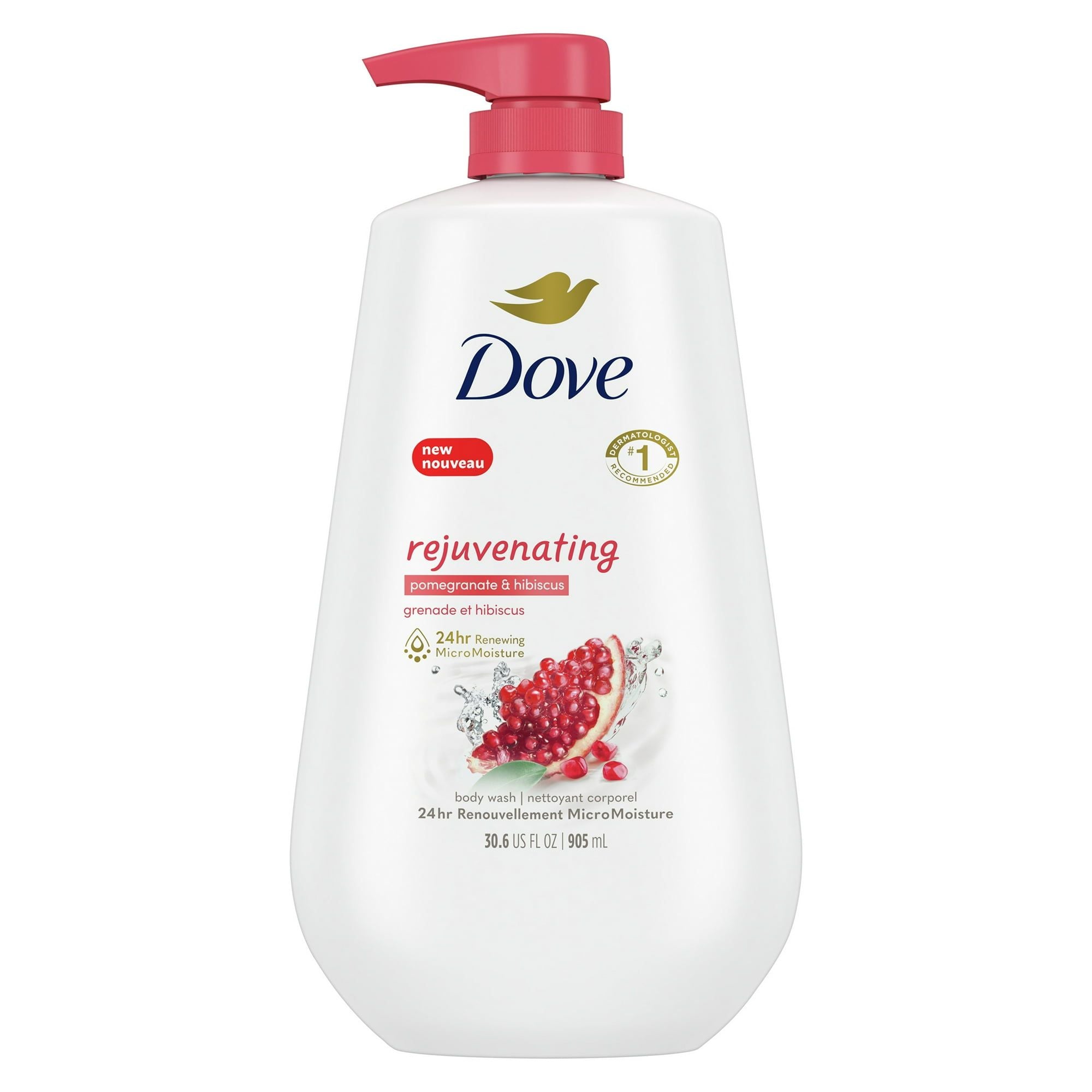 Dove Rejuvenating Long Lasting Gentle Women's Body Wash, Pomegranate and Hibiscus, 30.6 fl oz EasyOptionXY LLC