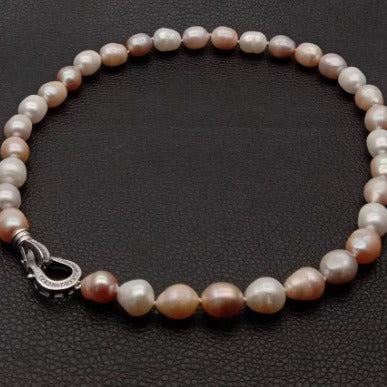Natural Freshwater Thread Pearl Irregular Shaped Necklace Pi-Mart