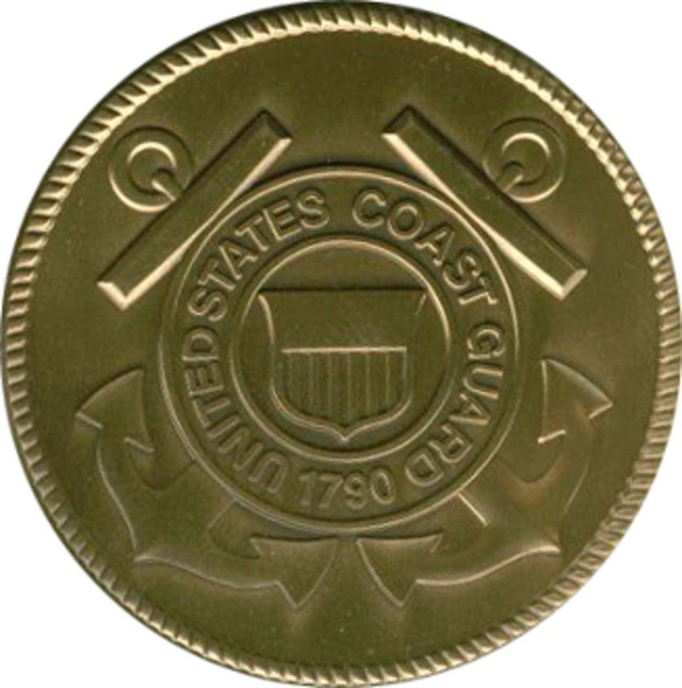 Coast Guard Service Medallion, Brass Coast Guard Medallion. The Military Gift Store