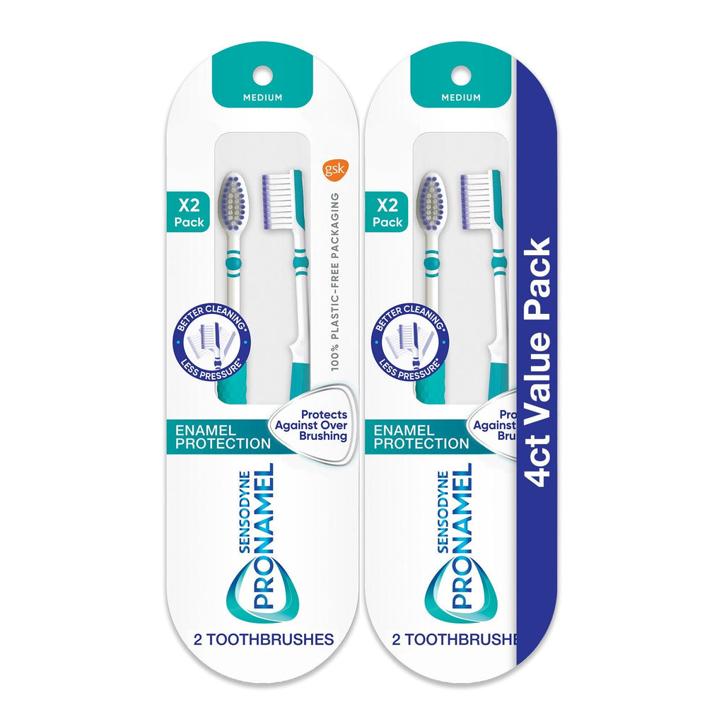 Sensodyne Pronamel Medium Toothbrush for Tooth Enamel Protection; 4 Count