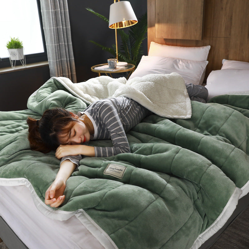 Fleece Blankets And Throws Thick Warm Winter Blankets Home Super Soft Duvet Luxury Solid Blankets On Twin Bedding Pi-Mart