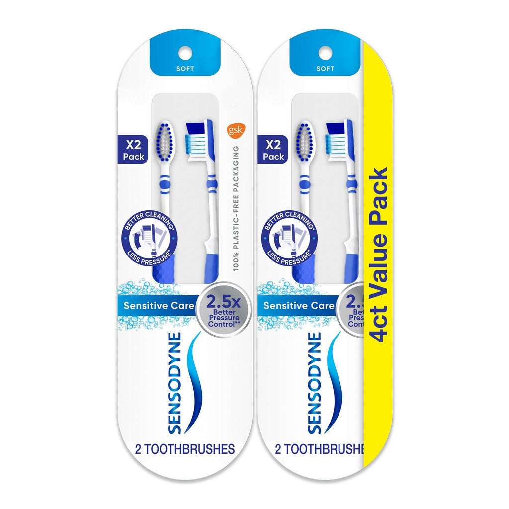 Sensodyne Sensitive Care Soft Toothbrush for Sensitive Teeth and Gums; 4 Count