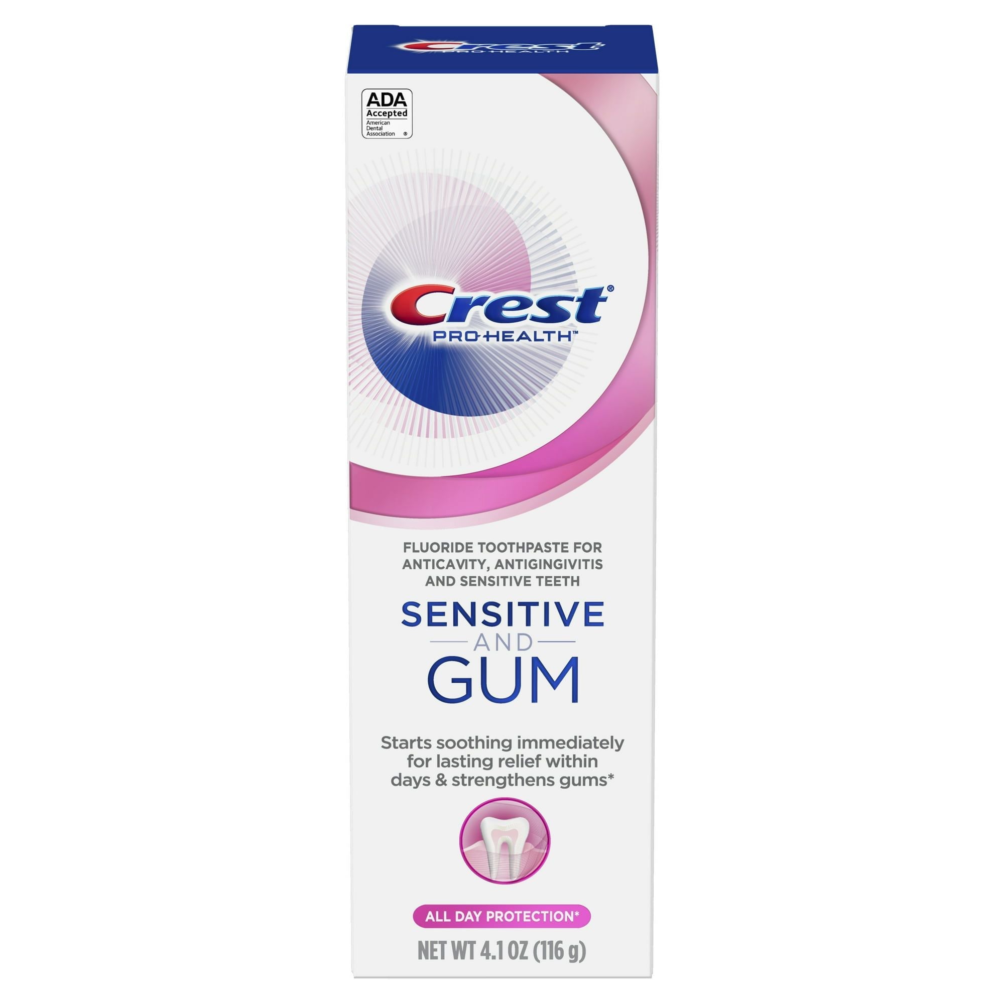 Crest Sensitive & Gum All Day Protection Anticavity Fluoride Toothpaste; 4.1 oz
