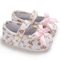 Sweet Princess White Floral Baby Girls Cotton Crib Shoes Soft Sole Anti-slip Elegant Design Shoes For Baby Girls Stevvex