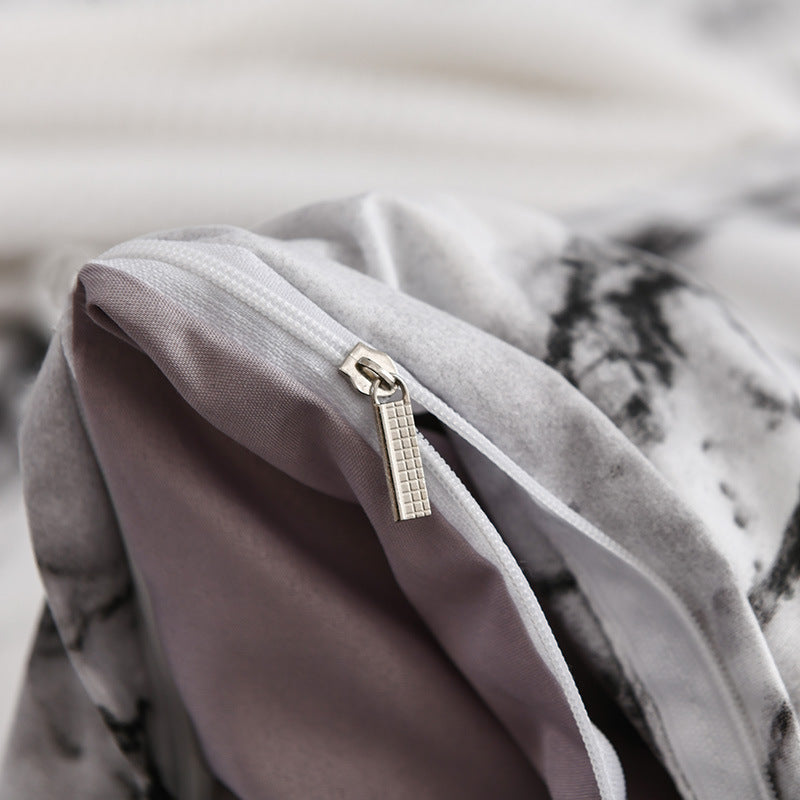 Marble patterned plain duvet cover sheets Pi-Mart