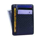 New Fashion Pu Leather Carbon Fiber Wallet Mini Slim Wallets Business Men Credit Card ID Holder with RFID Anti-chief Purse - SJB-DIAMOND ELITES