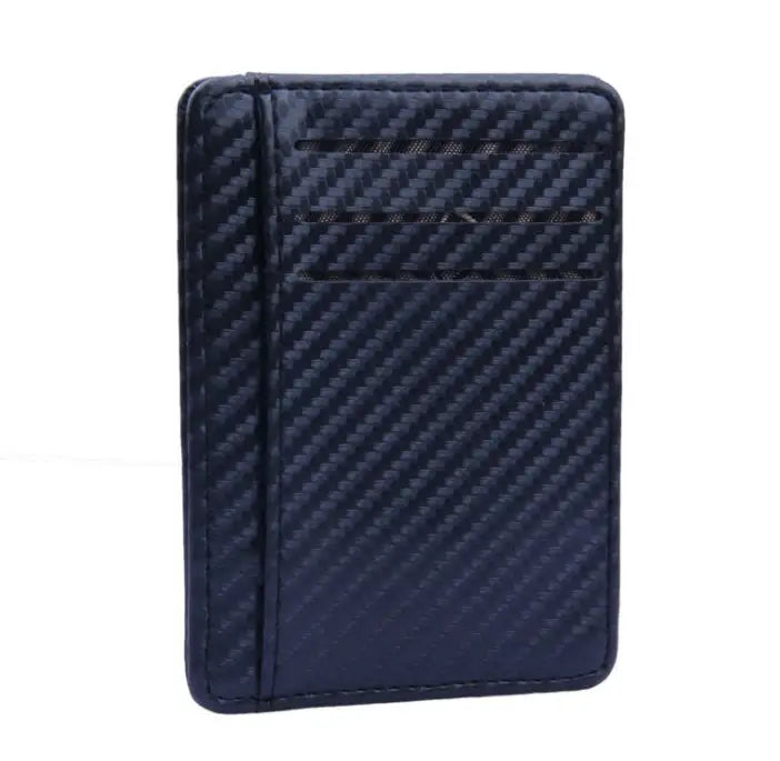 New Fashion Pu Leather Carbon Fiber Wallet Mini Slim Wallets Business Men Credit Card ID Holder with RFID Anti-chief Purse - SJB-DIAMOND ELITES