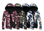 Men's Camouflage Cotton Hooded Jacket - Korean Thick Padded Winter Coat with Zip Pockets