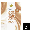 Dove Plant Based Cleansing Bar Soap for Dry Skin, Coconut Milk & Sugar Lychee, Sulfate Free, 5 oz 1 Count