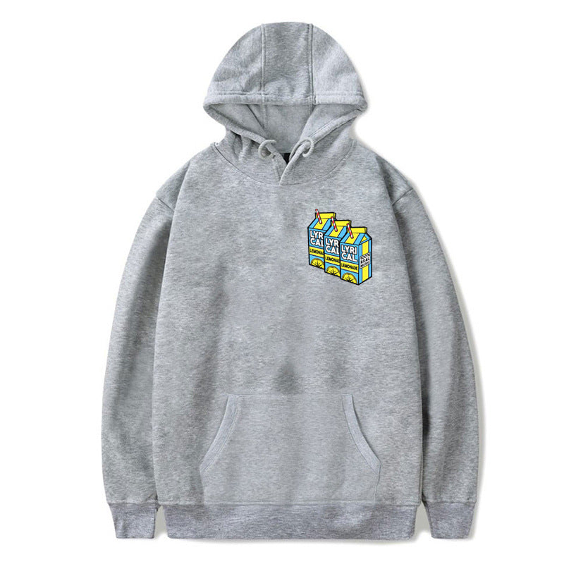 Lemon printed Euramerican velvet hoodie Pi-Mart