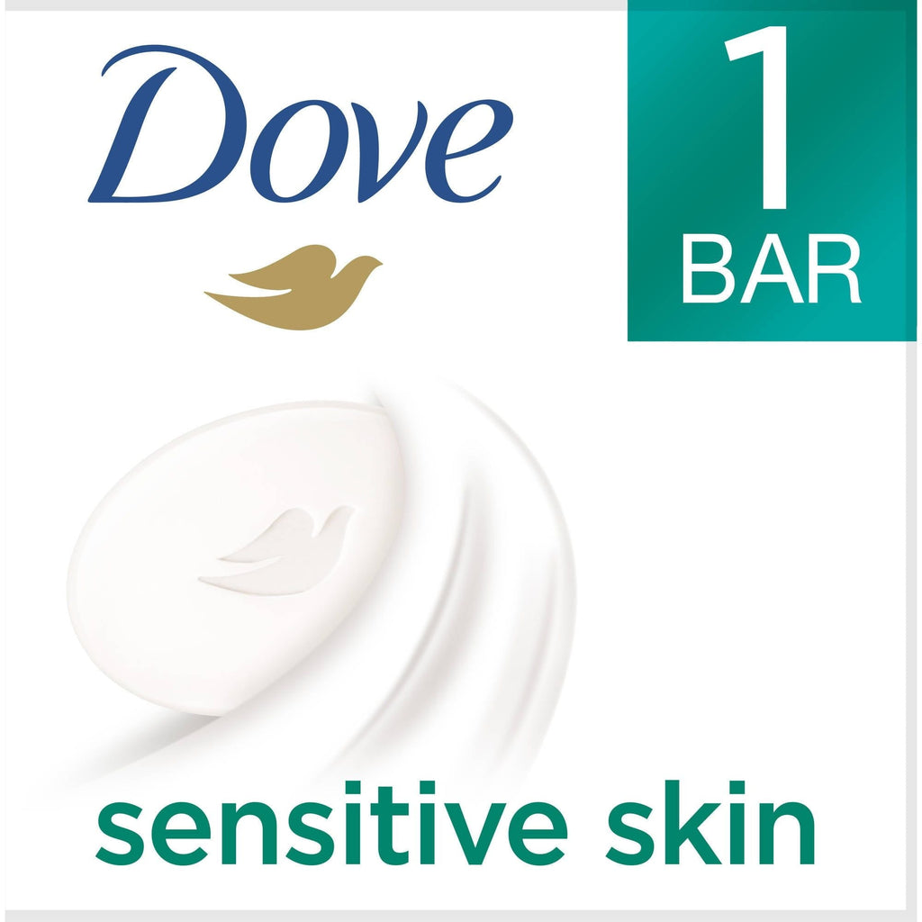 Dove Beauty Moisturizing Cream Bar Soap For Sensitive Skin, Unscented - 3.15 Oz