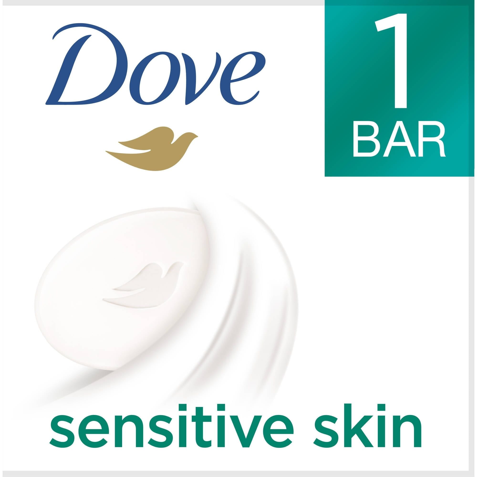 Dove Beauty Moisturizing Cream Bar Soap For Sensitive Skin, Unscented - 3.15 Oz