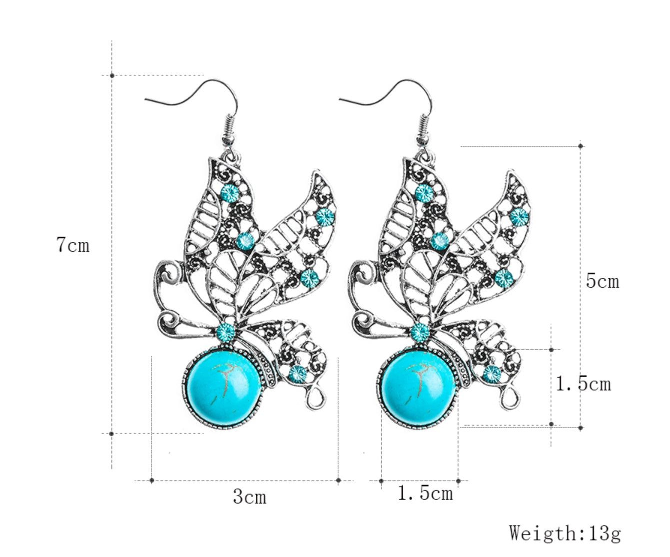 Openwork butterfly earring Pi-Mart