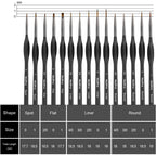 Nicpro Micro Detail Paint Brush Set,15 PCS Black Small Professional Miniature Fine Detail Brushes for Watercolor Oil Acrylic, Craft Models Rock Painting & Paint by Number -Come with Holder Bag (Black)