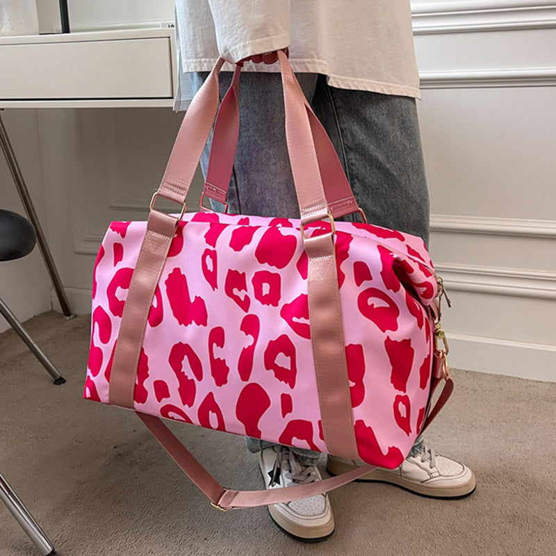 Women Travel Duffel Bag Cow Pattern Handbag Fitness Sports Shoulder Bags Pi-Mart