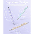 Nicpro 8 Pcs Pastel Mechanical Pencil 0.5mm & 0.7 mm, Cute Fast Click Mechanical Pencils Set with 8 Tubes HB Lead Refill, Eraser, Eraser Refill, with Case