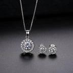 Zircon Necklace Earring Set Pi-Mart