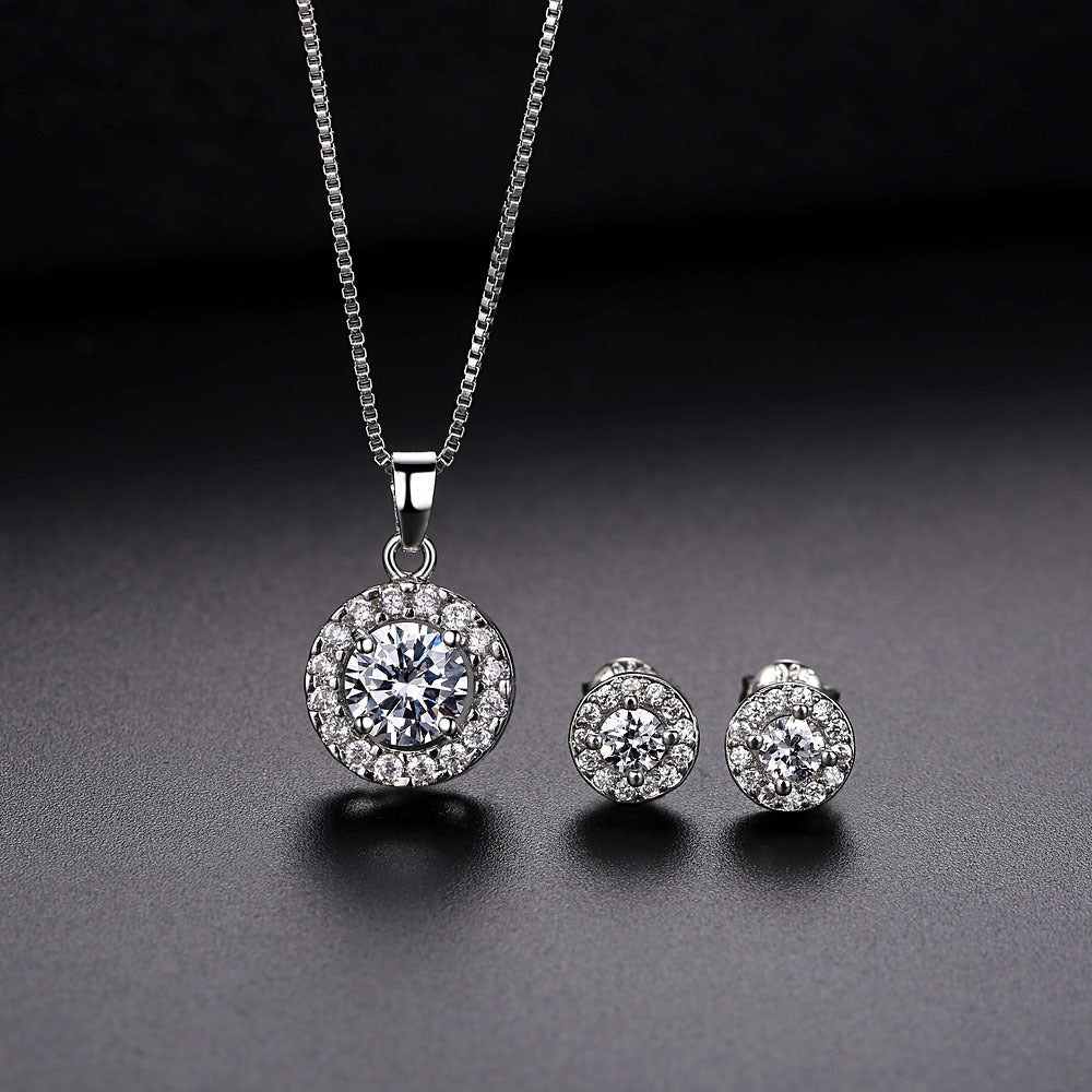 Zircon Necklace Earring Set Pi-Mart