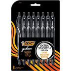 BIC Gelocity Quick Dry Black Gel Pens, Medium Point (0.7mm), 8-Count Pack