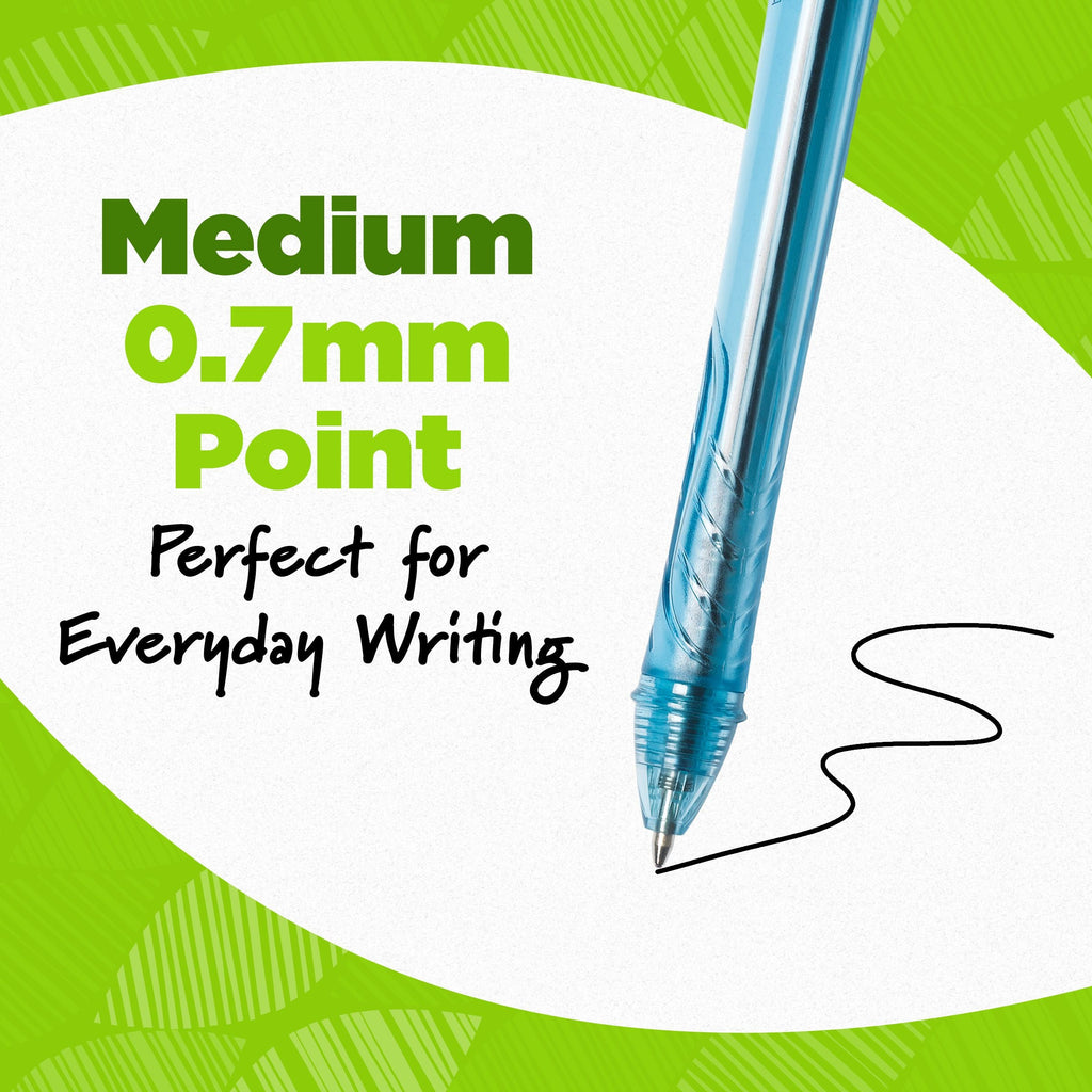 BIC Ecolutions Ocean-Bound Plastic Gel Pens, Medium Point (1.0mm), Black, 4-Count EasyOptionXY LLC
