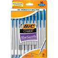 BIC Cristal Xtra Smooth Ballpoint Stick Pens, 1.0 mm, Blue Ink, Pack of 10