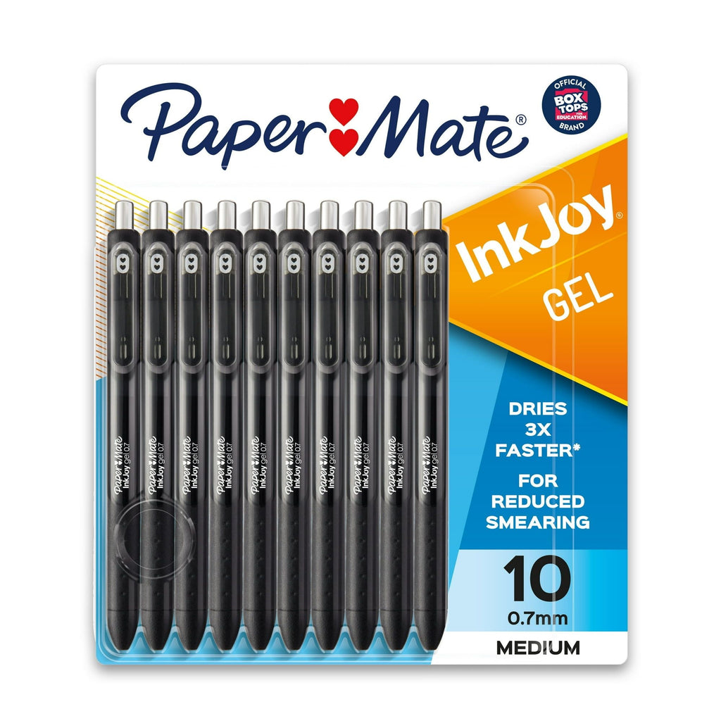 Paper Mate InkJoy Gel Pens, Medium Point, Black, 10 Count - SJB-DIAMOND ELITES