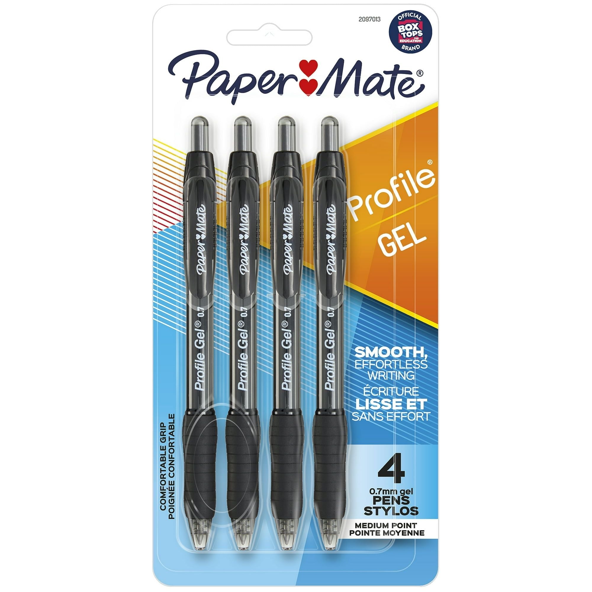 Paper Mate Profile Retractable Gel Pens, 0.7 mm, Black, 4 Count - SJB-DIAMOND ELITES