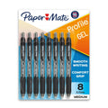 Paper Mate Gel Pen, Profile Retractable Pen, 0.7 mm, Black, 8 Count