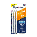 Paper Mate InkJoy Bright Pens, Gel Pens, Medium Point (0.7mm), Retractable, Bright White Ink, 3 Ct - SJB-DIAMOND ELITES