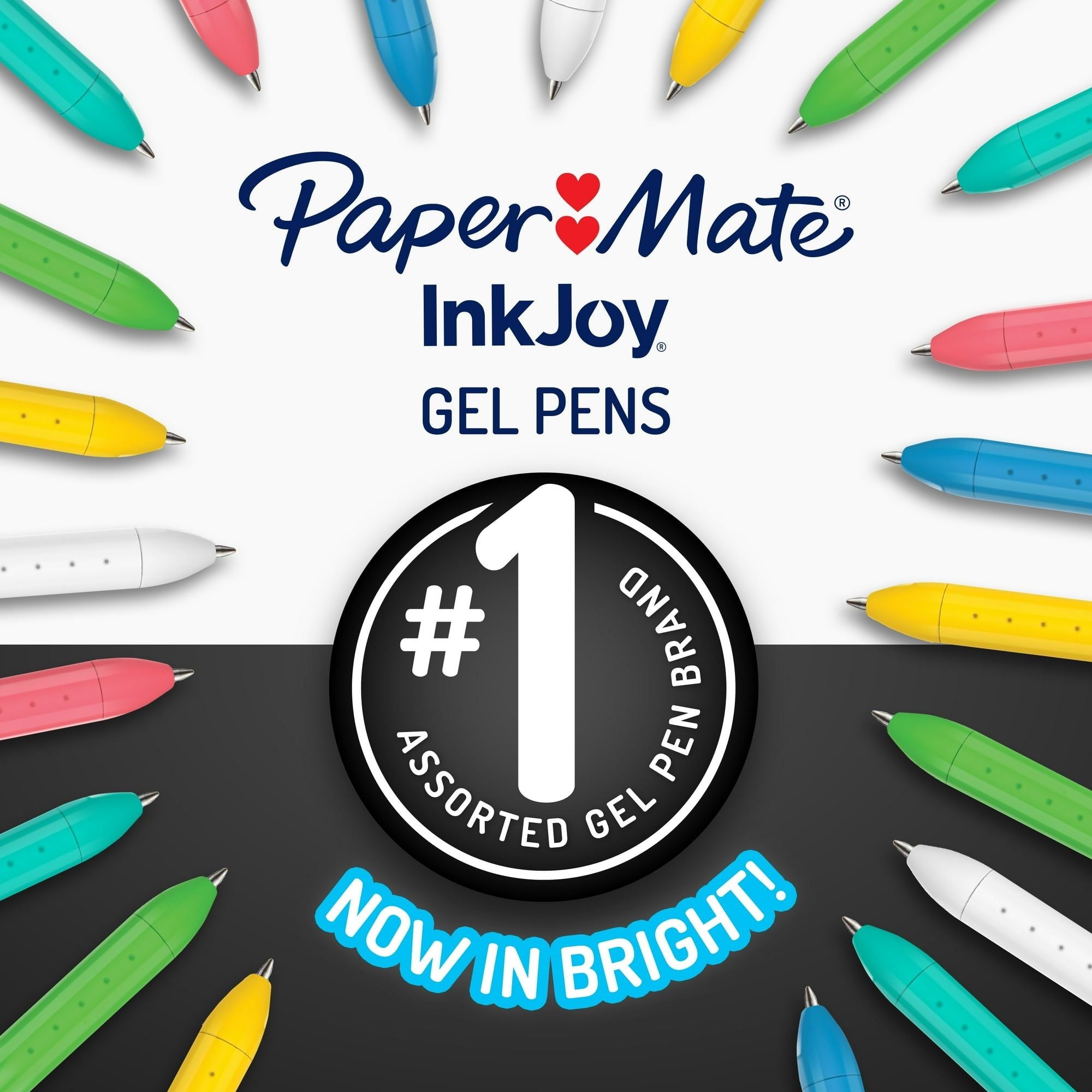 Paper Mate InkJoy Bright Pens, Gel Pens, Medium Point (0.7mm), Retractable, Bright White Ink, 3 Ct - SJB-DIAMOND ELITES