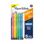 Paper Mate InkJoy Bright Gel Pens, Medium Point (0.7mm), Retractable, Assorted Brighter Colors, 6 Ct - SJB-DIAMOND ELITES