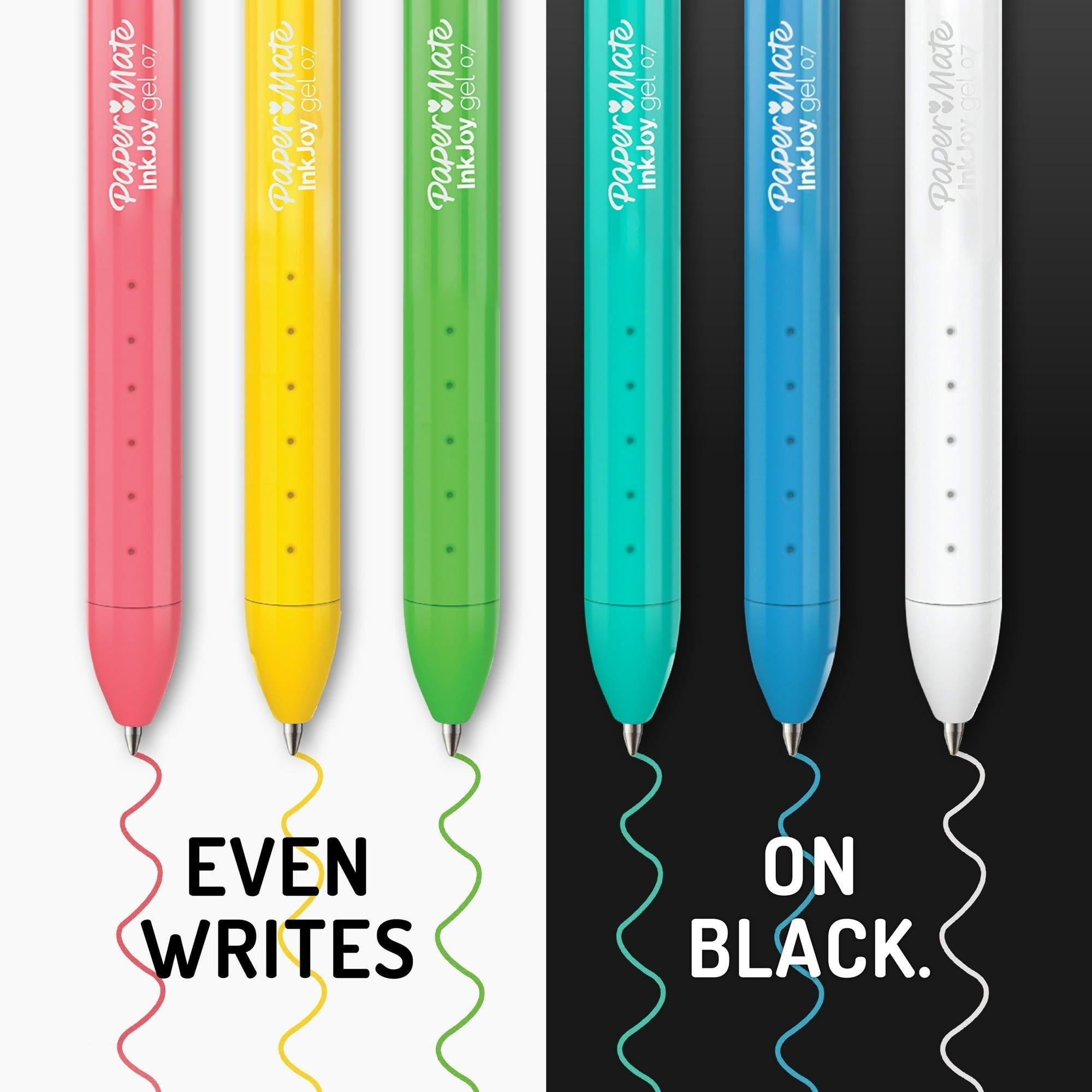 Paper Mate InkJoy Bright Gel Pens, Medium Point (0.7mm), Retractable, Assorted Brighter Colors, 6 Ct - SJB-DIAMOND ELITES