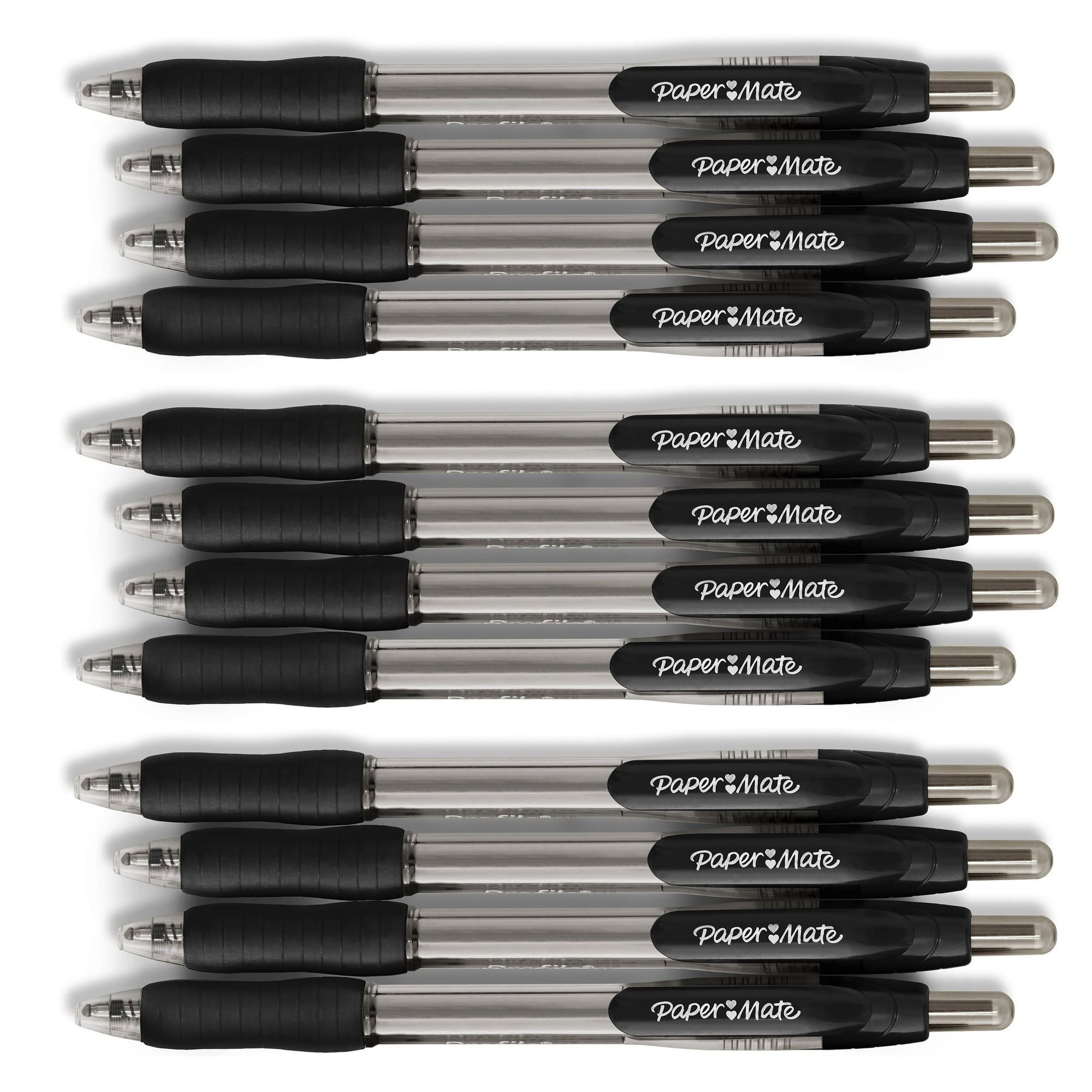 Paper Mate Profile Retractable Ballpoint Pens, Bold Point (1.4mm), Black, 12 Count - SJB-DIAMOND ELITES