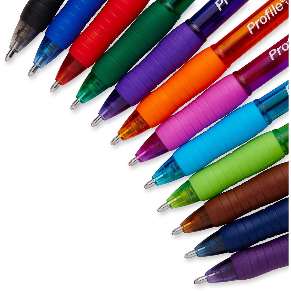 Paper Mate Profile Retractable Ballpoint Pens, Bold (1.4mm), Assorted Colors, 12 Count - SJB-DIAMOND ELITES