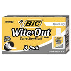 Bic Wite-Out Quick Dry Correction Fluid 20 ml Bottle White 3/Pack WOFQD324