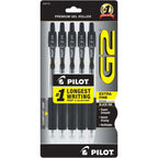 Pilot G2 Premium Retractable Gel Ink Rolling Ball Pens, Extra Fine Point, Black, 5 Count