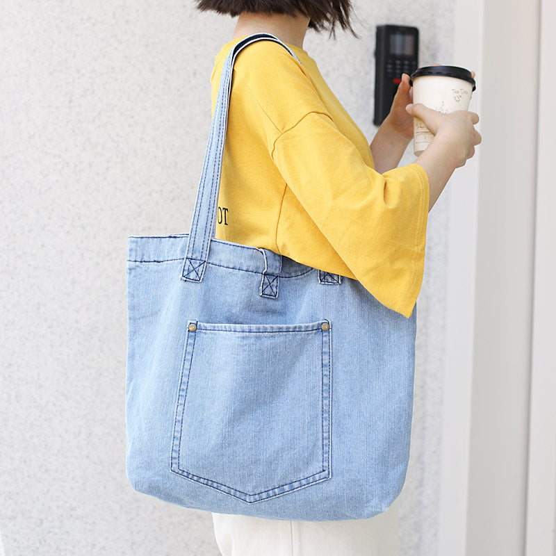 Denim handbag Pi-Mart