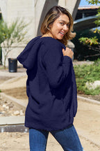 Women Full Size Teddy Hooded Jacket with Pockets Cozy Casual Jacket Comfortable Women Jacket Stevvex
